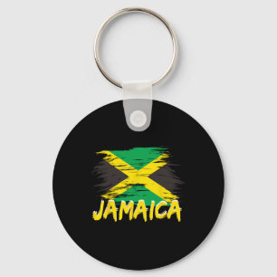 Porte-clés Jamaïque Rétro Vintage Aquarelles Sport Drapeau Ja