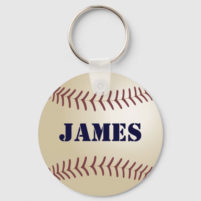 Porte-clés James Personalized Baseball Keychain (Recto)