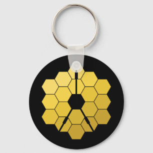 Porte-clés James Webb Télescope Spatial Miroir Jaune
