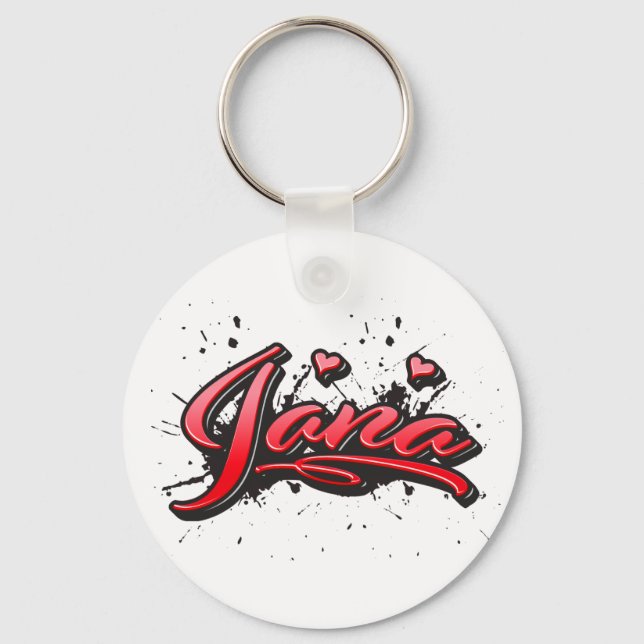 Porte-clés Jana red Heart Graffiti (Recto)