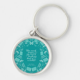 Porte-clés Jane Austen Fierté & Préjugés Turquoise Floral 
