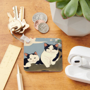 Porte-clés Japanese Cats Blossom Tree Keychain