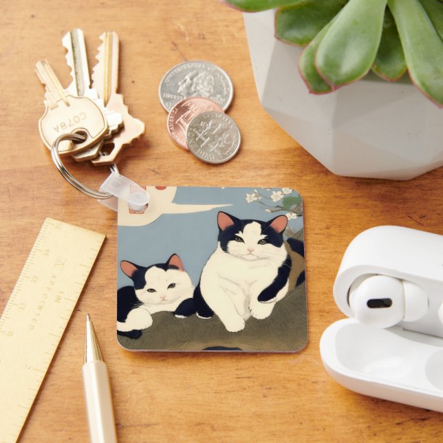 Porte-clés Japanese Cats Blossom Tree Keychain (Bureau)