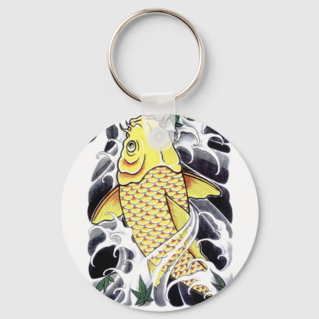 Porte-clés Japon Tattoo Koi Poisson Design (Recto)