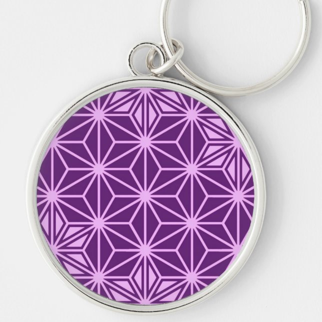 Porte-clés Japonais Asanoha motif - améthyste violet (Devant)