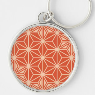 Porte-clés Japonais Asanoha motif - corail orange