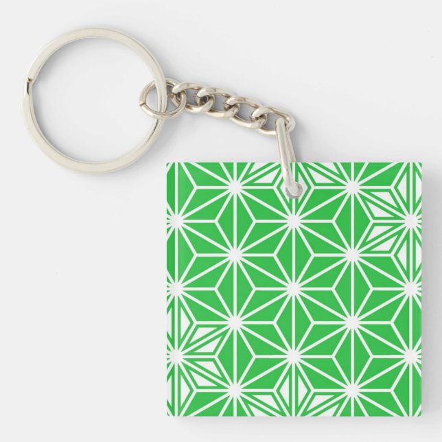 Porte-clés Japonais Asanoha motif - vert jade (Devant)