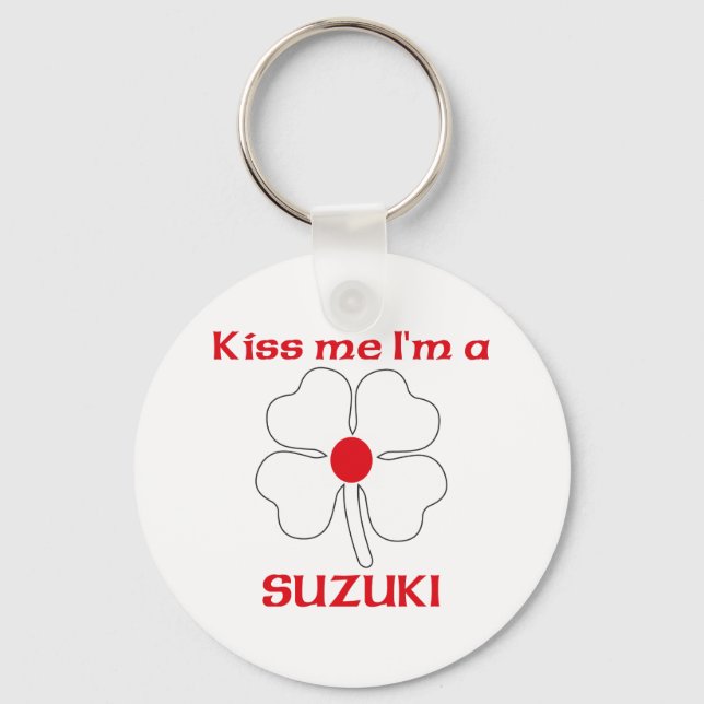 Porte-clés Japonais personnalisé Kiss Me Je suis Suzuki (Recto)