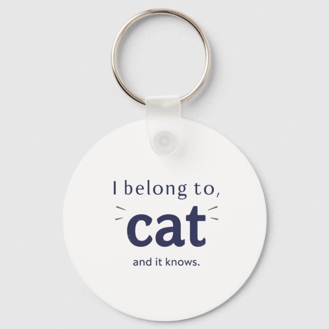 Porte-clés J'appartiens à mon chat (Recto)