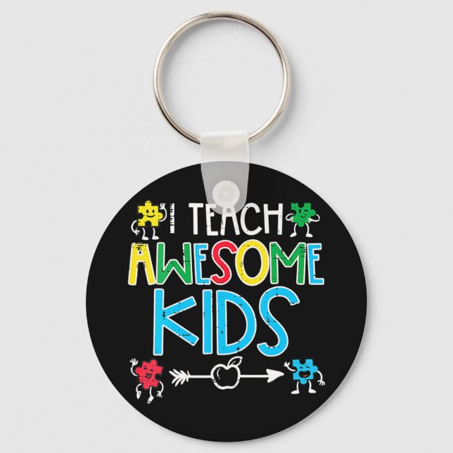 Porte-clés J'Apprends À Des Enfants Awesome Enseignant Sensib (Recto)