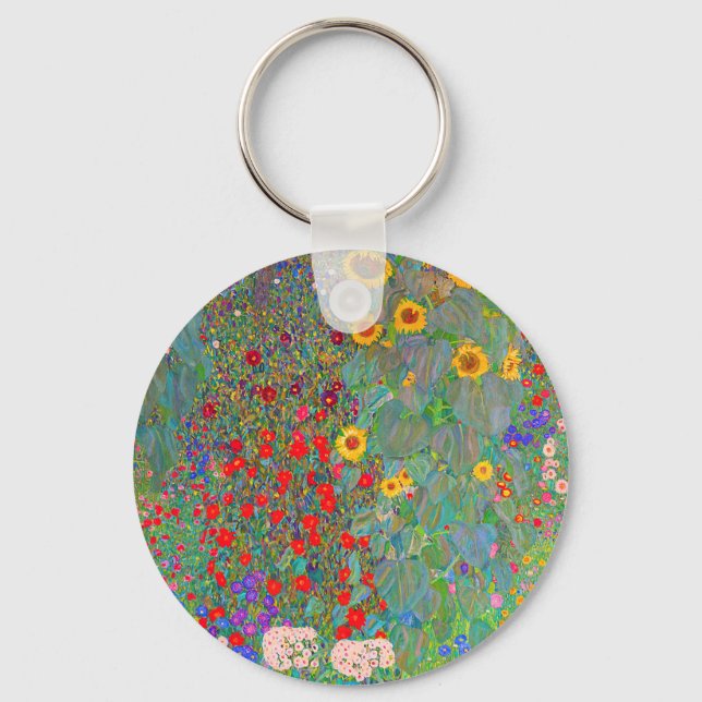 Porte-clés Jardin agricole de Gustav Klimt avec tournesols (Recto)