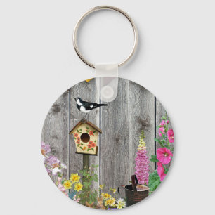 Porte-clés Jardin aux fleurs Birdhouse