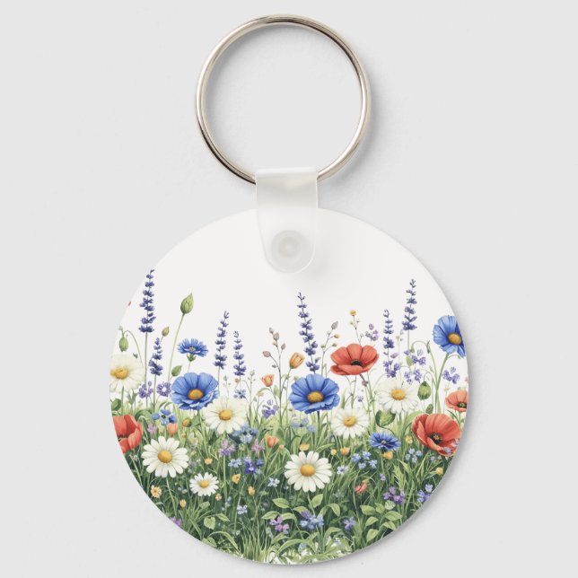 Porte-clés jardin botanique de fleurs sauvages (Recto)