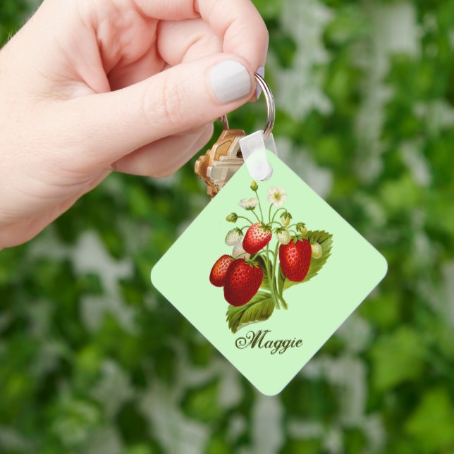 Porte-clés Jardin Botanique Fraise (main)