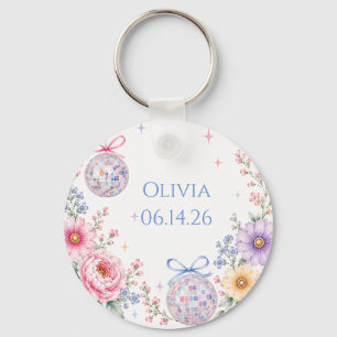 Porte-clés Jardin de disco floral pastel pour la fête prénupt