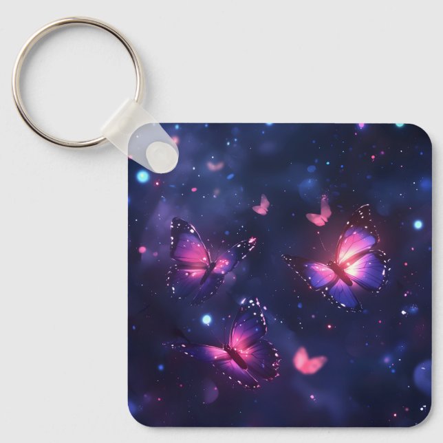 Porte-clés Jardin de papillons de nuit céleste (Recto)