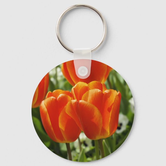 Porte-clés Jardin de tulipes printanières (Recto)