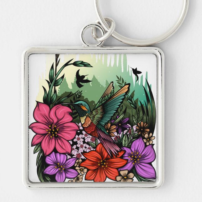 Porte-clés Jardin des colibris (Devant)