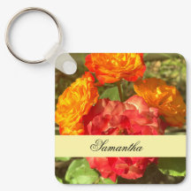 Jardin Orange Et Fleur Rouge