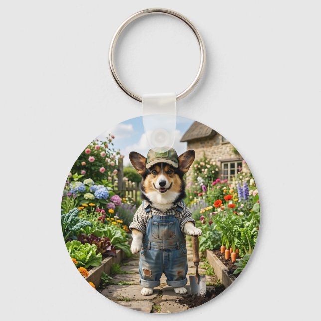 Porte-clés Jardinier Corgi (Recto)