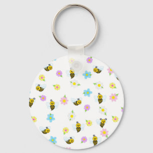 Porte-clés Jaune Bourdon Noir Abeille Bourdon Coloré