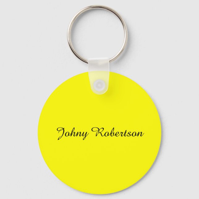 Porte-clés Jaune Clair Élégant Professionnel Moderne (Recto)