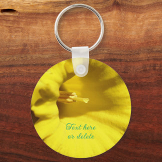 Porte-clés Jaune Daffodique Fleur Haut Près Personnalisé