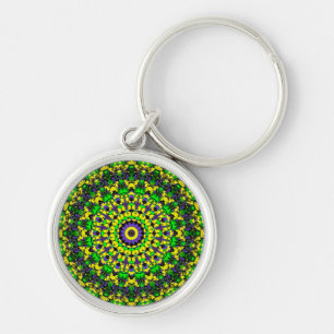 Porte-clés Jaune, Vert, Violet Mandala