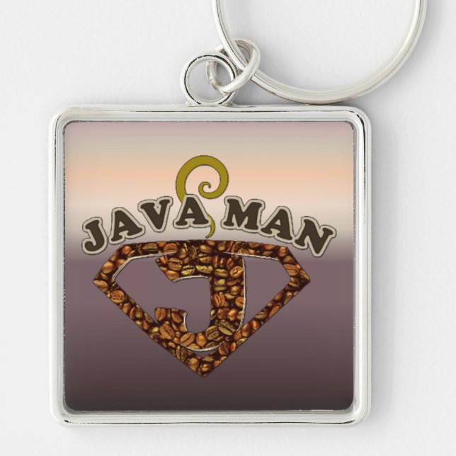 Porte-clés Java Man Coffee Humor Key Chain (Devant)