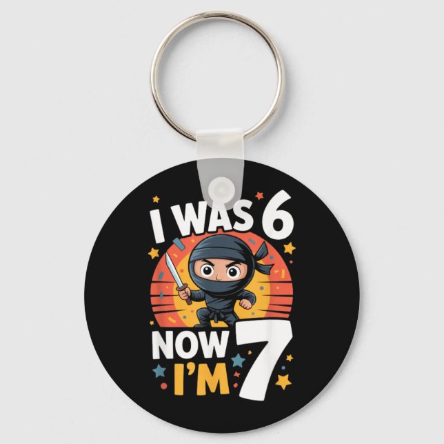 Porte-clés J'avais 6 ans maintenant j'ai 7 ans Ninja Septième (Recto)