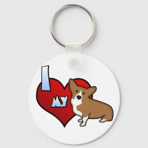 Porte-clés J'Coeur mon Porte - clé de Pembroke Welsh Corgi