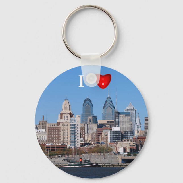 Porte-clés Je Coeur Philly Skyline, Closeup (Recto)
