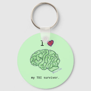 Porte-clés "Je [coeur] porte - clé de mon survivant de TBI"