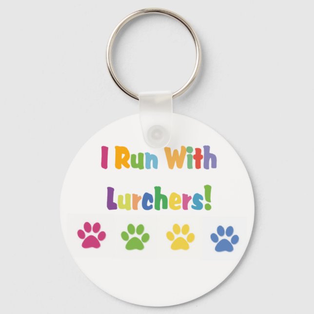Porte-clés Je Coure Avec Les Lurchers ! (Recto)