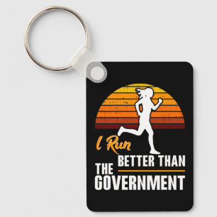 Porte-clés Je cours mieux que le gouvernement Funny Runner