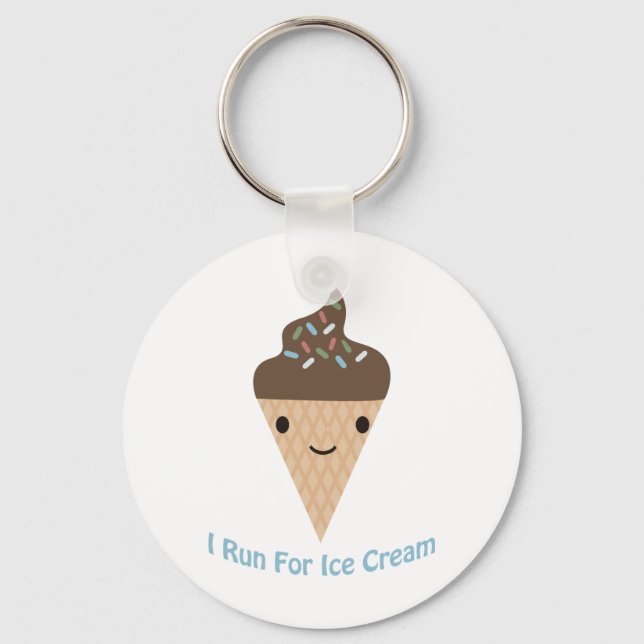 Porte-clés Je cours pour Glace Cream (Recto)