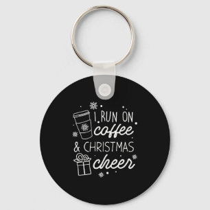 Porte-clés Je Cours Sur Le Café Et La Soirée De Noël