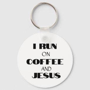 PORTE-CLÉS JE COURS SUR LE CAFÉ ET LE JÉSUS
