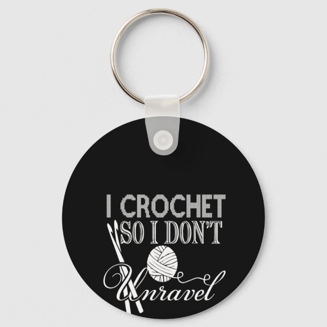 Porte-clés Je Crochet donc je ne démêle pas (Recto)