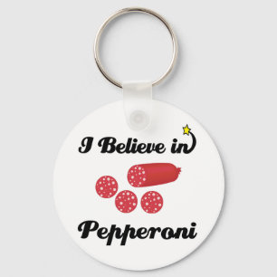 Porte-clés je crois au pepperoni
