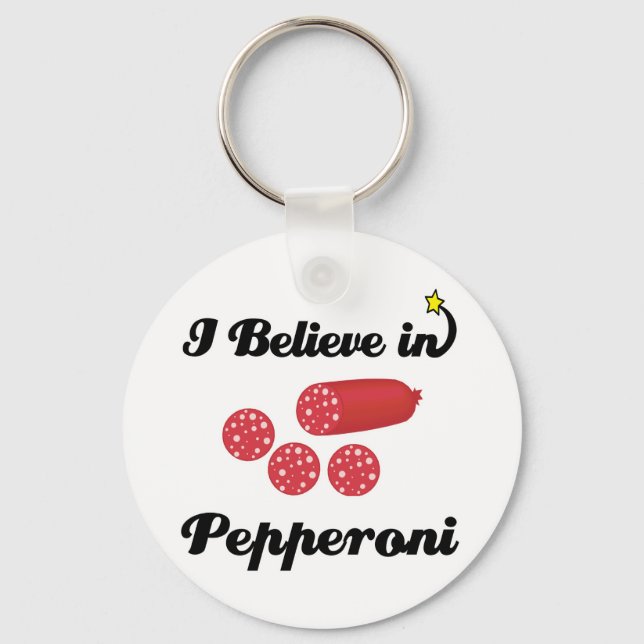 Porte-clés je crois au pepperoni (Recto)