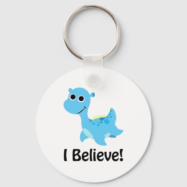 Porte-clés Je Crois ! Cute Blue Nessie (Recto)