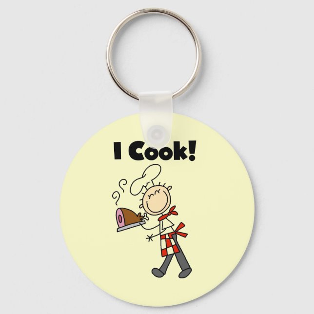 Porte-clés Je cuisine - Chef masculin (Recto)