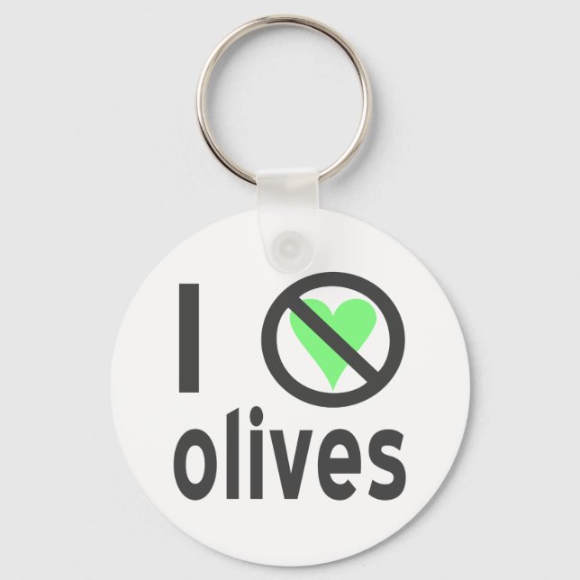 Porte-clés Je déteste les olives, pas d'amour (Recto)