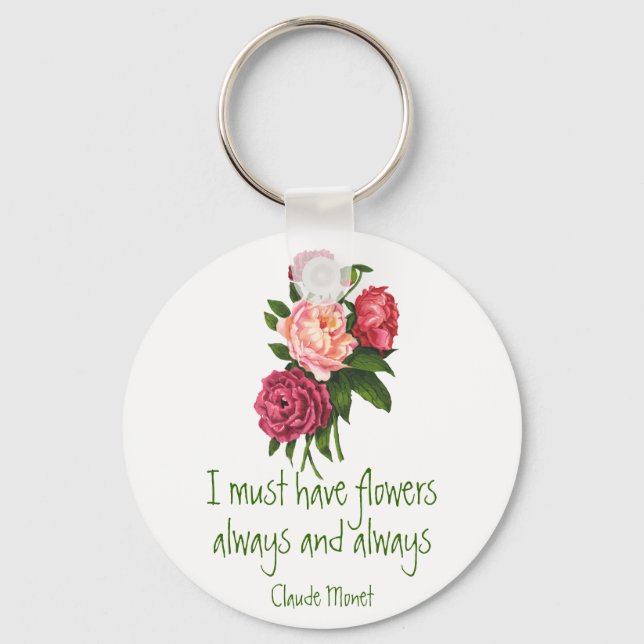 Porte-clés Je dois avoir Flowers Claude Monet Citation Peony  (Recto)