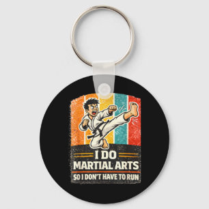 Porte-clés Je fais des arts martiaux drôle rétro conception d