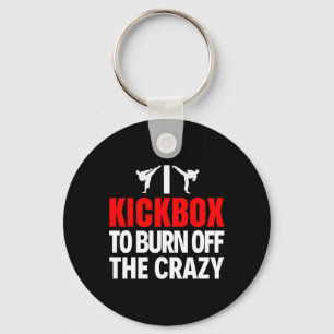 Porte-clés Je fais du kick-boxing pour éliminer la folie drôl