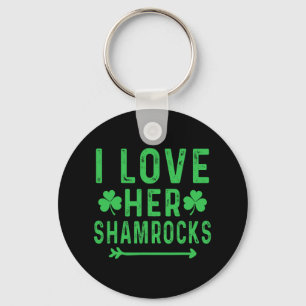 Porte-clés Je l'aime, elle porte des chemises Shamrocks St Pa