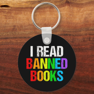 Porte-clés Je lis des livres interdits Arc-en-ciel