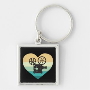 Porte-clés Je Love Cinema Retro Projecteur de Film